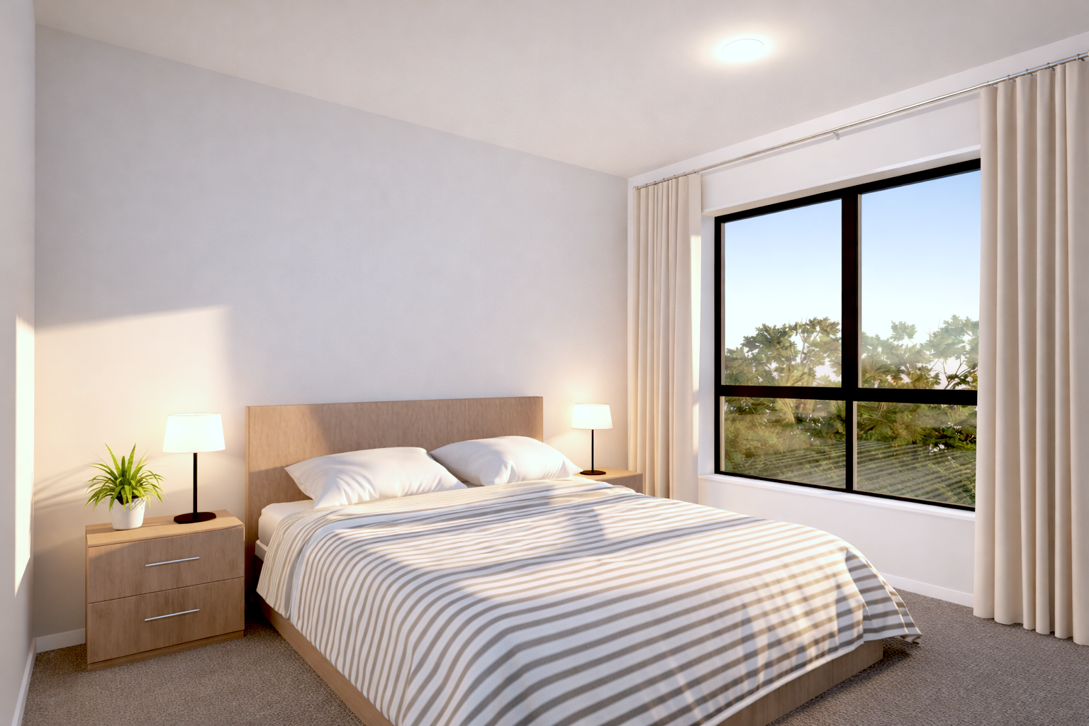 Bedroom — double room with large window